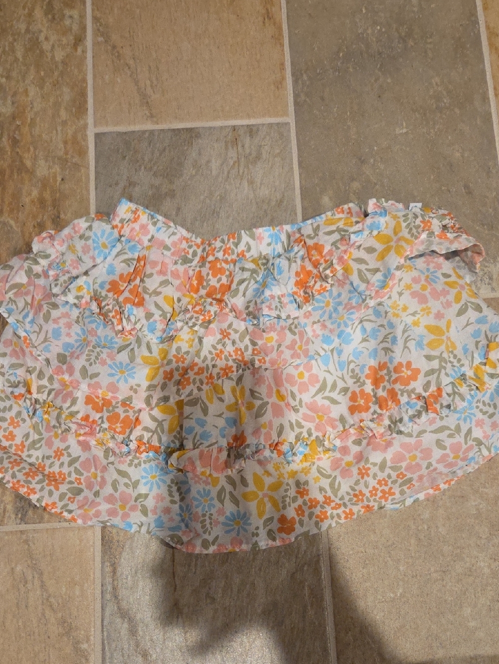Posh Peanut Floral Ruffle Skirt - Pastel Pink, Orange, Blue, Yellow